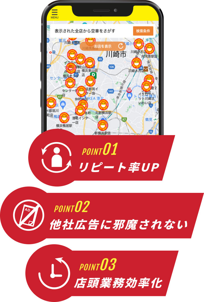 ポイント2　競争優位性”手軽さ”を最大限まで引き出し他社への顧客流出を防ぐ予約サービス